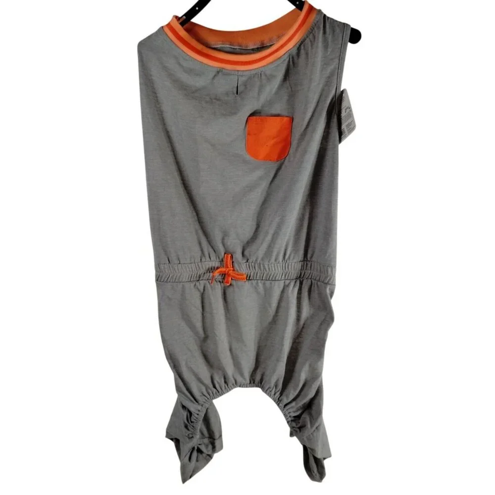Youly The Dreamer Dog Size XXL Pet Gray and Orange Pocket Pajamas
